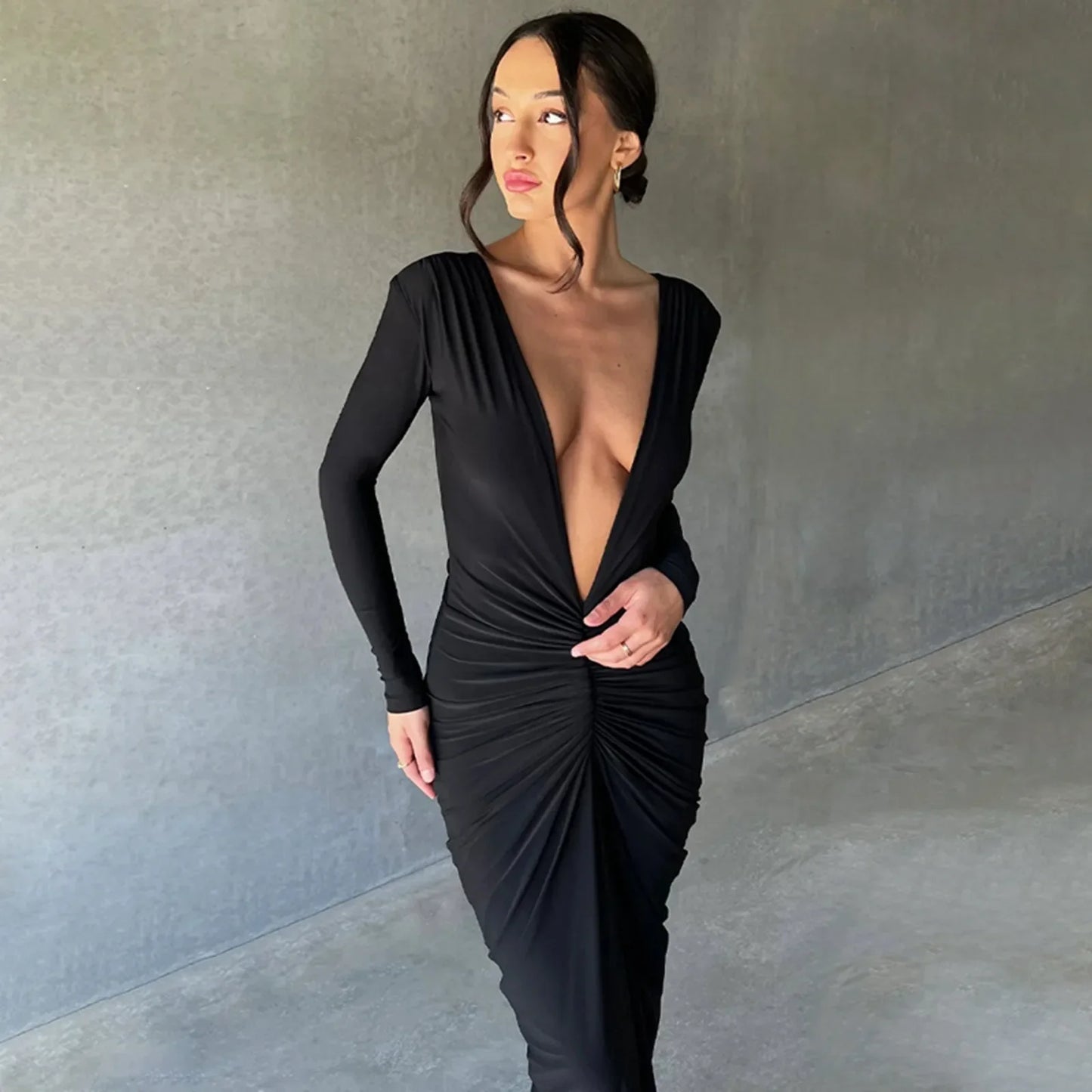 Sexy Dresses Women 2023 Autumn Party Club Evening Dress Streetwear Backless Bodycon Long Dress Wholesale Items For Business